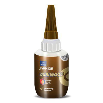 Jivanjor JubiWood Super Glue | Instant One Drop Wood Glue, Wood Filler, Wood Seal, Cyanoacrylate Adhesive| 50 g Pack of 1