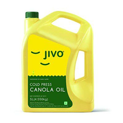 JIVO Canola Cold Press Oil,Healthiest Cooking Oil 5 LTR Healthy Cooking Oil for Daily use, Ideal for all type of Cuisines (Pack of 1)