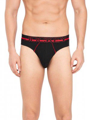 Jockey Mens Super Combed Cotton Bikini Briefs (Pack of 2) US17_Black_XL