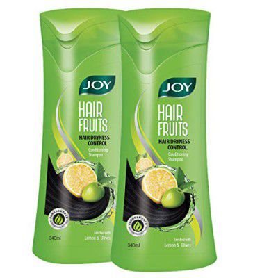 Joy Hair Fruits Hair Dryness Control Conditioning Shampoo Enriched with Lemon & Olives (2 X 340ml)