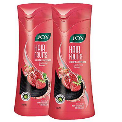 Joy Hair Fruits Hairfall Defense Conditioning Shampoo Enriched with Pomegranate & Strawberry ( 2 X 340ml )