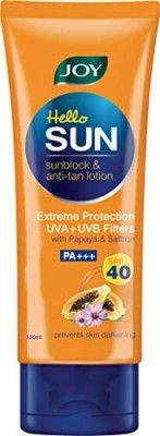 Joy Hello Sun Sunblock & Anti Tan Lotion Sunscreen SPF 40 PA+++,120ml