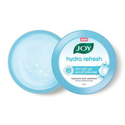 Joy Hydra Refresh Ultra Light Gel Oil Free Moisturizer with Hyaluronic Acid & Panthenol | Long Lasting Hydration, Daily Use & Fast Absorbing, for Normal to Oily Skin - 250 ml