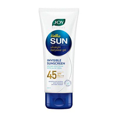 Joy Ultra Light Invisible Sunscreen SPF 45 (50ml) | Quick Absorbing & Zero White Cast Cream Sun Protection | Broad Spectrum Sunscreen For Men & Women