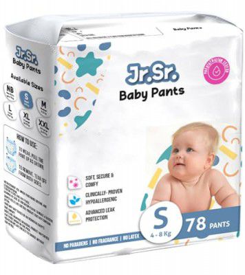 Jr.Sr. baby diaper| Small | 4-8 Kg | 78 Counts | Pack of 1