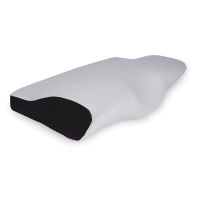 JSB BS07 Contoured Cervical Pillow with Memory Foam for Cervical Support Neck Pain Relief While Sleeping (Grey-Black)