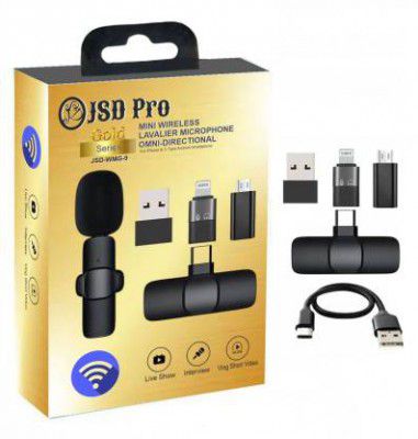 JSD PRO JSD-WMG-9 Gold Series- HQ - iPhone & C-Type Smartphone compatible Mini Wireless Microphone