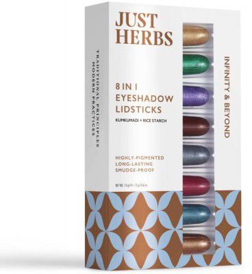 Just Herbs 8 In 1 Herbal Metallic-Shimmer Finish, Long Lasting Eye Shadow Lidsticks 12 g  (multicolor)