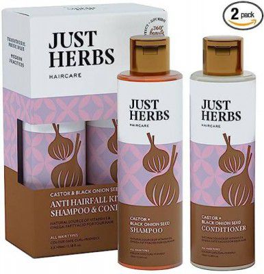 Just Herbs Anti Hairfall Control Kit Shampoo,Conditioner With Castor & Black Onion Seed  (2 Items in the set)