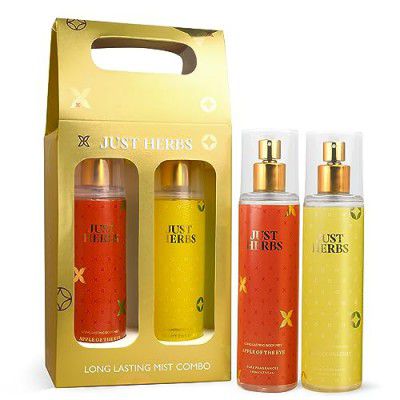 Just Herbs Body Mist Spray for Men and Women With Long Lasting Fragrance Perfume Combo - Fresh & Floral (2 x140ml)