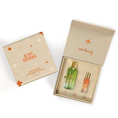 Just Herbs Luxe Collection Eau De Parfum Gift Set for Men and Women , Forest Wood Silk & Spice (100 + 20ml)