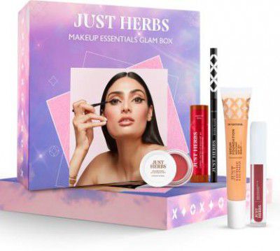 Just Herbs Make Up Kit Included Lip Balm, Foundation, Liquid Lipstick , Cheek Tint & Kajal