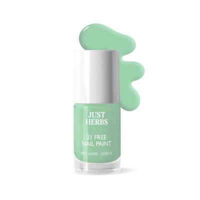 Just Herbs Nail Polish 21 Chemical Free Formula Quick Dry Long Lasting Nail Paints (Mint Green)