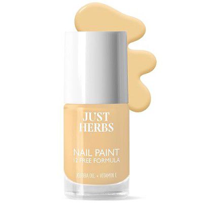 Just Herbs Nail Polish 12 Chemical Free Formula Quick Dry, Glossy Finish and Long Lasting Nail Paints (Sunshine Glow)