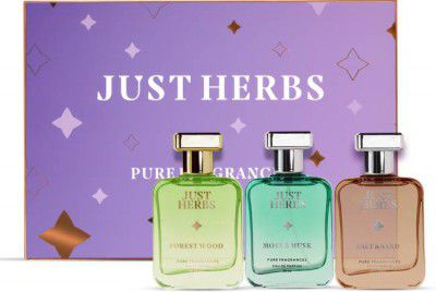 Just Herbs Pure Fragrances Energising & Relaxing Trio Perfume Set of 3 - 50ML Eau de Parfum - 150 ml  (For Men & Women)