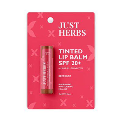 Just Herbs Tinted Lip Balm for Men and Women with SPF 20+ for Dark Lips to Lighten 4 g