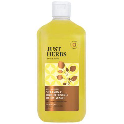 Just Herbs Vitamin C Skin Brightening Exfoliating Lime + Liquorice Body Wash for Men & Women 300 ml