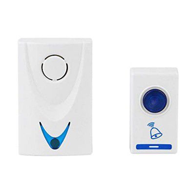 JUSTAKEIT Wireless Doorbell Kit | Cordless Calling Remote Door Bell | Door Bell Chime LED Flash Cordless (Door Bell-01)