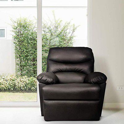 Jyva Recliner Sofa with Leatherette Finish for Home Usage - Color Black