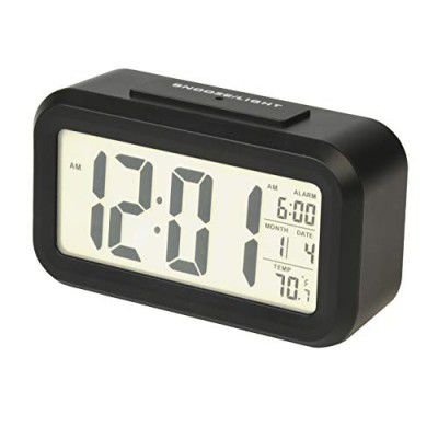 Kadio RCA Digital Alarm Clock, Plastic, Black, 14.7W x 5.8H Centimeters