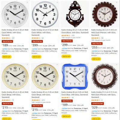 Kadio Wall Clock Starts ₹179 | Upto 87% off