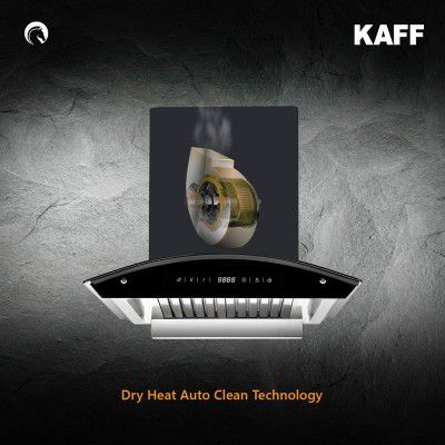 Kaff 60 cm 1150 m³/hr Auto-Clean Curved Glass Kitchen Chimney (RIOBF DHC 60)