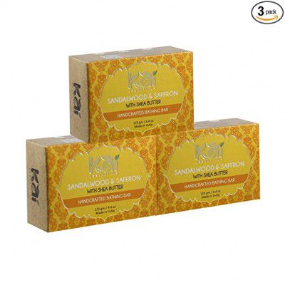 Kai Essentials Sandalwood & Saffron Handmade soap-125g (Pack of 3)