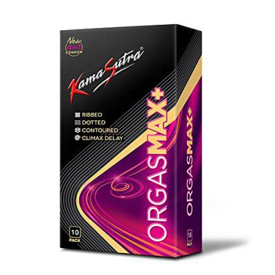 KamaSutra Orgasmax+ Condoms, Dotted and Ribbed for Her Pleasure, 10 Count