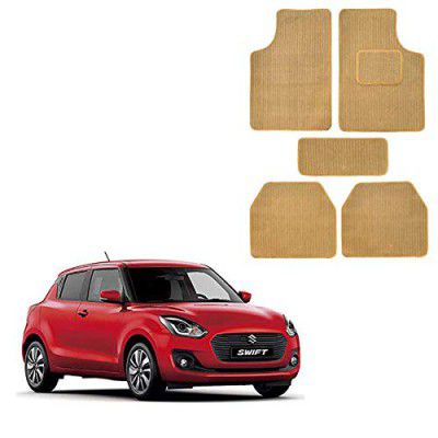 Kandid Beige Universal Fit Lining Design Floor Car Mats in Fabric_146