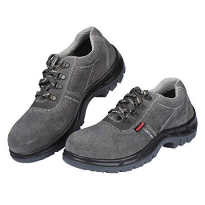 KARAM ISI Marked Leather Safety Shoe Excellent Grip, Gray FS64RG (FWDAMN) Size - 05 Grey