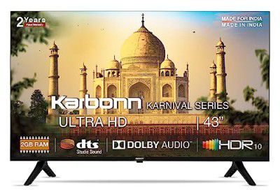 Karbonn (43") Karnival Series 4K Ultra HD Smart Android IPS LED TV KJS43ASUHD (Black)