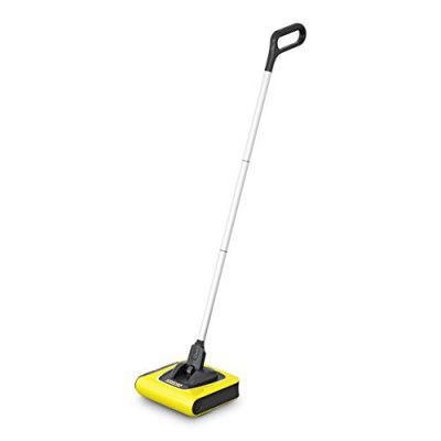 KARCHER Kb5 Cordless Easy-to-Use Electric Broom with Contactless Waste Container Removal for Easy and Reliable Floor and Carpet Cleaning (Yellow and Black), Disk, 0.37 Liter