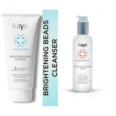 Kaya Clinic Brightening Beads Cleanser, 100ml and Kaya Clinic Daily Pore Minimising Toner, 200ml