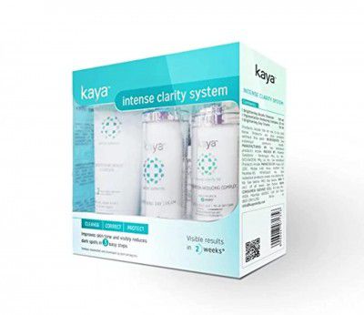 Kaya Intense Clarity System 3 Step Brightening Kit Contains Brightening Cleanser + Pigmentation Reducing Cream + Day Cream With SPF 180ml