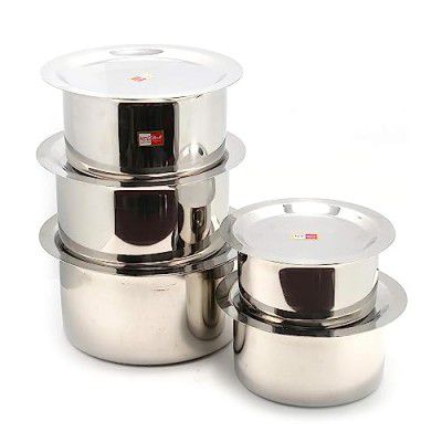 KCL Stainless Steel Cookware Tope Set with SS Lid for Cook - 10ps