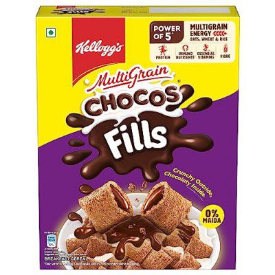 Kellogg's Chocos Fills 250g | Double Chocolaty, Anytime Snack | 3 Grains: Oats, Wheat & Rice, Protein Rich, 0% Maida