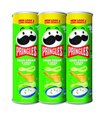 Kellogg's Pringles Sour Cream and Onion, 3 x 107 g