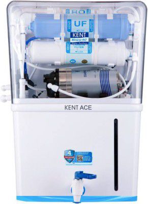 KENT Ace 8 L RO + UV + UF + TDS Water Purifier with Mineral ROTM Technology,In-tank UV Disinfection  (White)