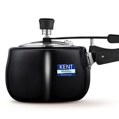 KENT Hard Anodised Cooker With Ss Inner Lid | 3 Litre | Suitable For Induction | 5 Years Warranty | Black