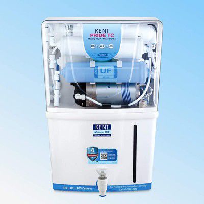 KENT Pride TC (11087) Wall-Mountable RO + UF + TDS Control 8L Tank White 15 LPH Water Purifier