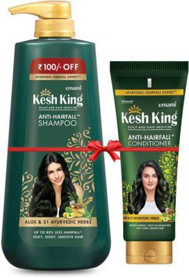 Kesh King Anti-Hairfall Shampoo 600ml + Anti-Hairfall Conditioner 200ml (2 Items in the set)