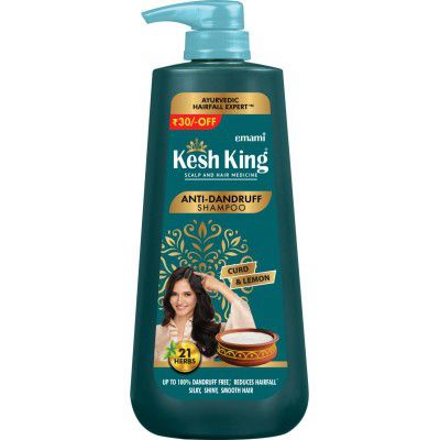 Kesh King Ayurvedic Anti-Dandruff, Reduces Hair Fall Soothes Itchy Scalp No Paraben & No Silicon, 21 Natural Ingredients The Goodness Of Curd, Lemon And Neem Shampoo For Women And Men - 600 Ml