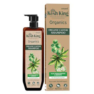 Kesh King Organics - Organic Castor Shampoo |Boosts Hair Growth & Strengthens | For Smooth, Voluminous Hair | Organics | No Artificial Colours, Parabens, Phthalates Or Harmful Chemicals - 300ml