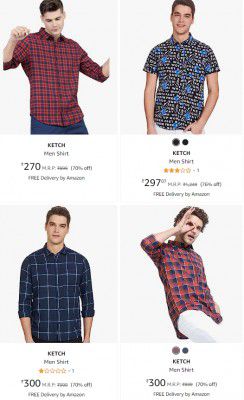 KETCH Men Shirt Starts ₹198 | Upto 80% Off