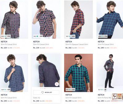 Upto 85% Off On Ketch Men's Shirts | Starts at ₹229