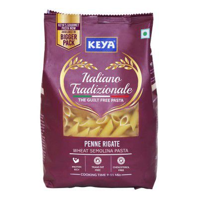 Keya Penne Pasta 1kg,100% Durum Wheat Pasta | Vegetarian | No MSG | Low in Calories | No Trans Fats | Healthy | Cooked in 10 Minutes