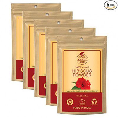 Khadi Ark Hibiscus Powder For Face Pack & Hair Care (Pack of 5, 100 GM Each)