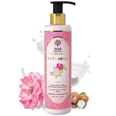 Khadi Essentials Body Lotion for Winter Season with Rose & Shea Butter for Women & Men, Sulphate/Paraben Free Ramani Indian, 200 ml