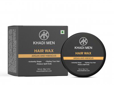 Khadi Men Hair Wax For Men Strong Hold With Argan and Hibiscus - 50GM