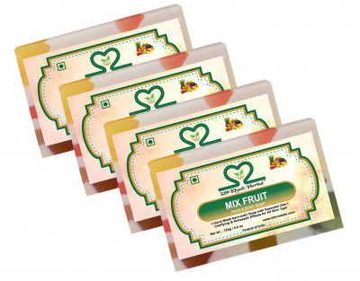 Khadi Mix Fruit Soap 125 gm (Pack of 4) by Parvati Gramodyog Herbal Products - Made in India